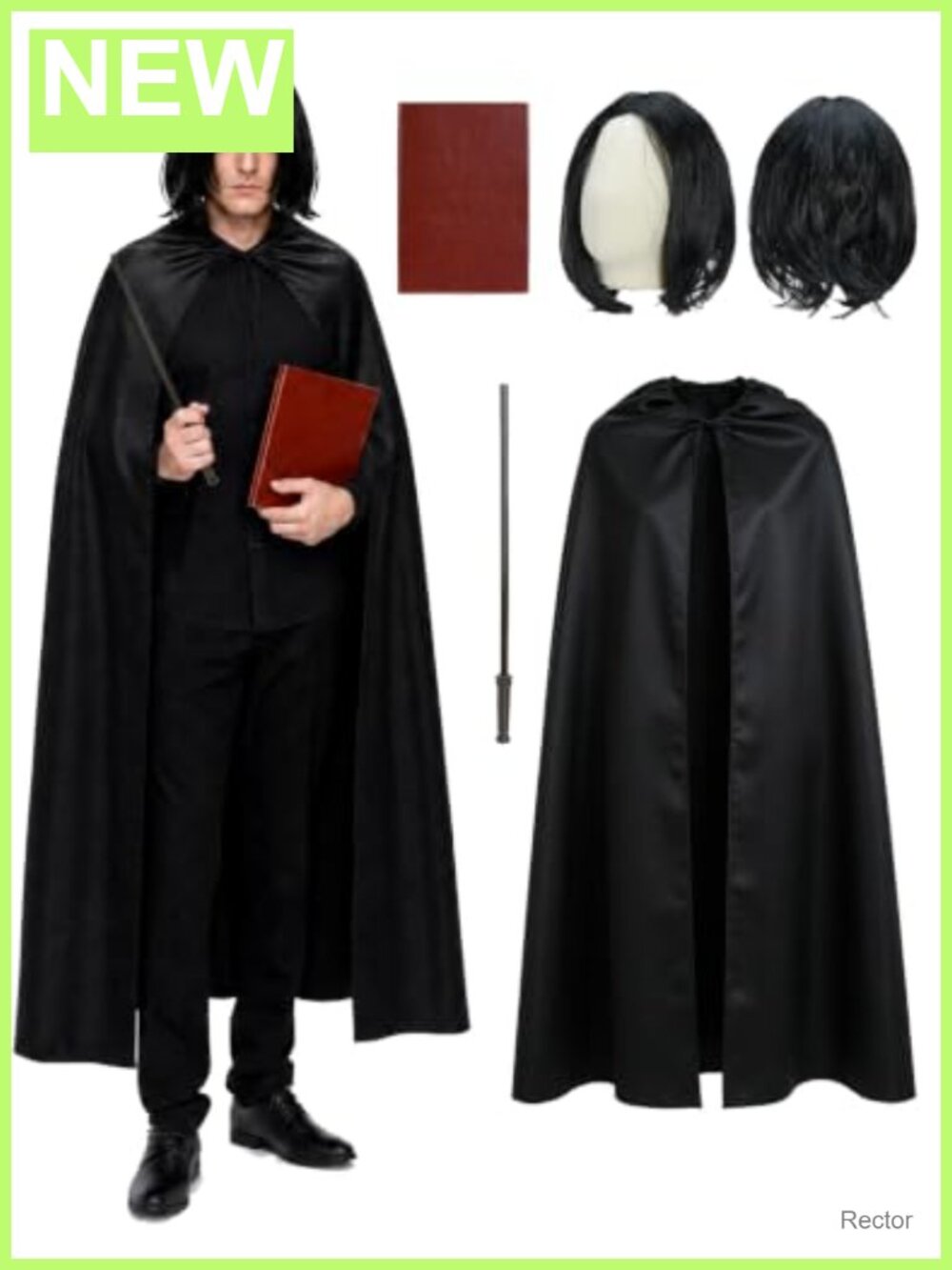 Vintage Dark Professor Cape Costume Set for Men